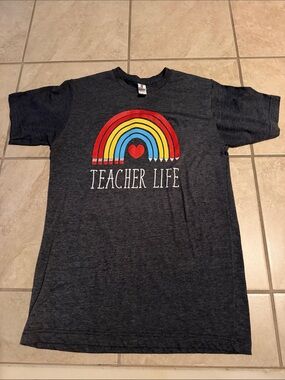 Gray Teacher Life tee size small